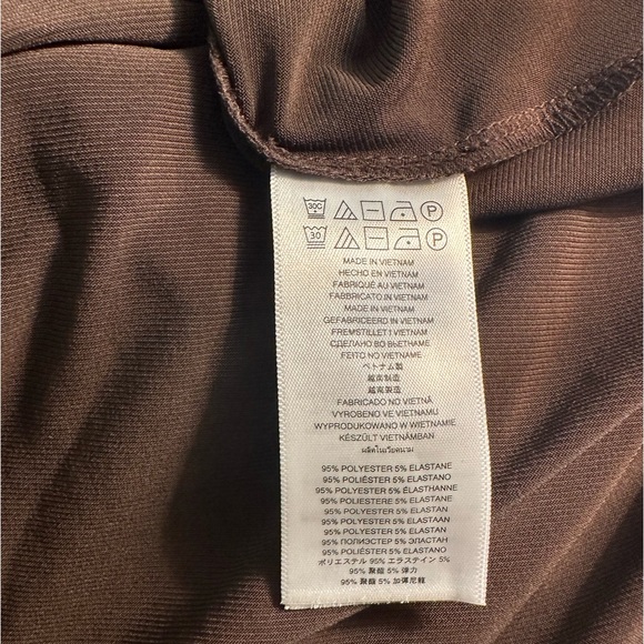 MICHAEL Michael Kors Brown Midi Hi Low Cap Sleeve Slinky Wrap Dress size 2 - Picture 9 of 9